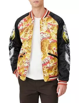 Куртка СУВЕНИРНАЯ КУРТКА ИЗ ВИСКОЗА [Хьюстон] (Хякутора) Мужской красный