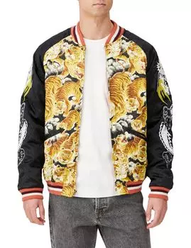 Куртка СУВЕНИРНАЯ КУРТКА ИЗ ВИСКОЗА [Хьюстон] (Хякутора) Мужской чёрный