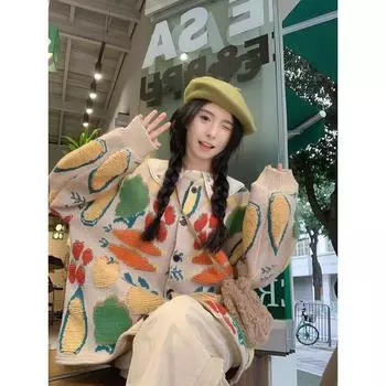 Куртка-свитер New Sweet с овощной вышивкой