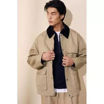 Куртка свободного кроя HM Utility бежевого цвета L