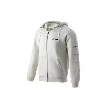 Куртка свободного кроя с капюшоном Li Ning Training Series, мужские куртки светло-серого цвета AWDR083-4 S