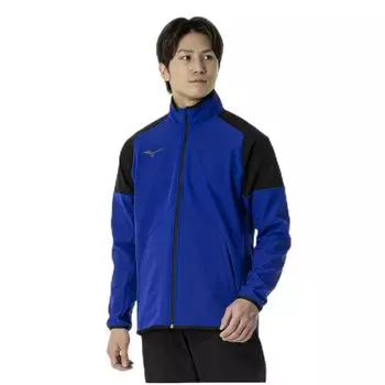 Куртка Training Wear Tech Shield, водоотталкивающая, ветрозащитная, эластичная, 32MEB651, серф, синий x черный [Mizuno]