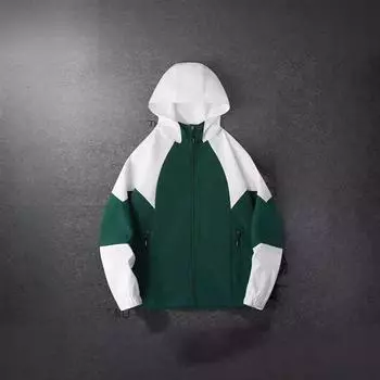 Куртка Тренч с капюшоном Мужская и женская весенне-осенняя куртка для пары Спортивная повседневная куртка для мужчин M чёрный