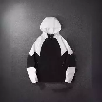 Куртка Тренч с капюшоном Мужская и женская весенне-осенняя куртка для пары Спортивная повседневная куртка для мужчин M чёрный