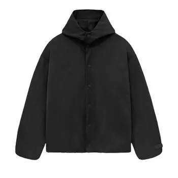 Куртка тренерская Fear of God Essentials из текстурированного нейлона с капюшоном, черная, мужская верхняя одежда 202BT246370F S
