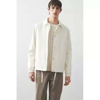 Куртка тренерская HM Regular Fit Canvas белая XS