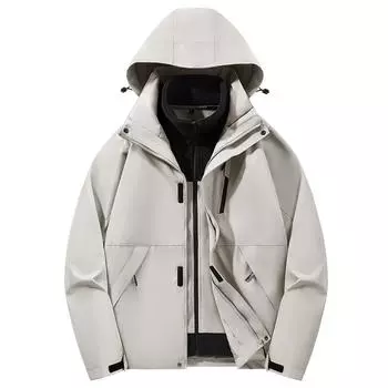 Куртка три в одном большого размера, мужская куртка, ветрозащитная куртка, съемная куртка большого размера L