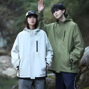 Куртка три в одном мужская, бархатная, для альпинизма на открытом воздухе, мужской и женский комплект, съемная ветрозащитная и водонепроницаемая для мужчин S