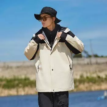 Куртка три в одном, мужская осенняя новая куртка большого размера для работы на открытом воздухе, а также водонепроницаемая и ветрозащитная большая куртка для мужчин S