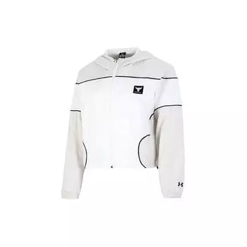 Куртка Under Armour Pjt Rock Brahma с капюшоном и логотипом Color Block, женская куртка белого цвета 1373592-112 L