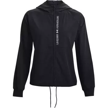 Куртка Under Armour Solid Color Letter Print Zip Jacket Женская куртка черная 1369889-002 S