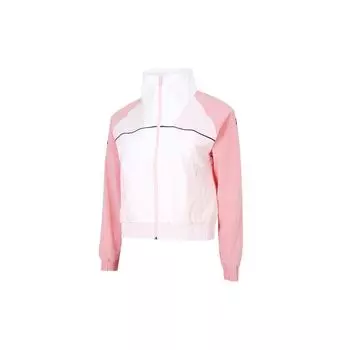 Куртка Under Armour Woven CB Full Zip в стиле ретро, спортивная, повседневная, с цветным блоком, воротником-стойкой, женские куртки, розовые 1366945-100 L