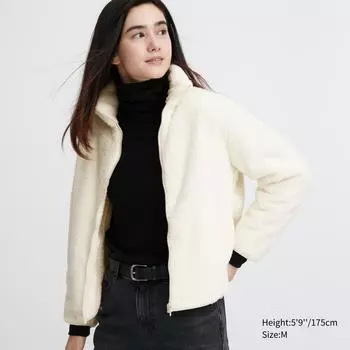 Куртка UNIQLO из пуховой пряжи и флиса с молнией во всю длину (Длинный рукав)