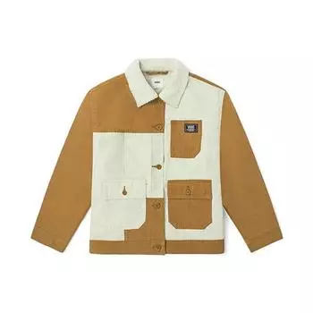 Куртка Vans Color Block Work с логотипом и меховым воротником, унисекс, цвет тыквы VN0A5F6LGWT S