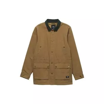 Куртка Vans Crosswinds с цветным логотипом и нашивкой, однобортная, с длинным рукавом, мужская куртка темно-коричневого цвета VN000AAJCMD L