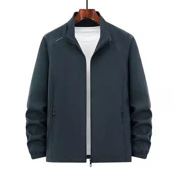 Куртка Весна Мужская Среднего Возраста Универсальная Повседневная Весна и Осень M чёрный