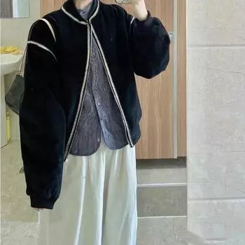 Куртка в американском стиле для уличной бейсбольной формы для женщин, начало осени, новая куртка-бомбер, высококачественный и очень красивый топ S