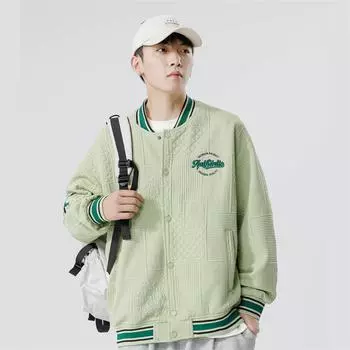 Куртка в бейсбольном стиле для мужчин и женщин на весну и осень, новый стиль, американская модная брендовая вышитая буква, свободная повседневная универсальная куртка M