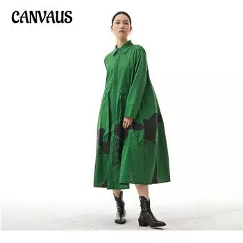 Куртка в стиле Хепберн, большие размеры, женское весенне-осеннее темпераментное оригинальное свободное платье с завязками с абстрактным принтом One Size чёрный