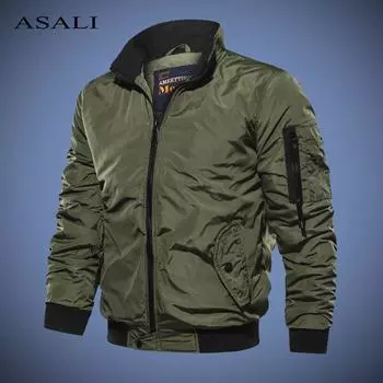 Куртка в стиле милитари, мужская ветрозащитная осенне-зимняя куртка-бомбер, мужская верхняя одежда, повседневные мужские летные куртки XXL