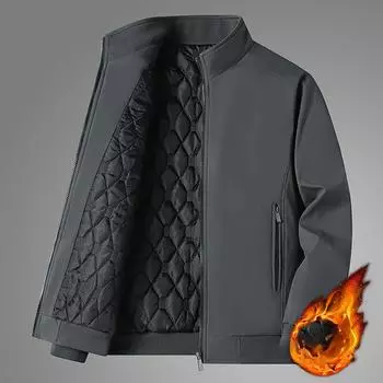 Куртка весна-осень хлопковая утолщенная повседневная универсальная мужская куртка с воротником-стойкой утолщенная большого размера зимняя одежда для папы M