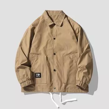 Куртка весна-осень лацкан инструментальный свободный повседневный подростковый кардиган S чёрный