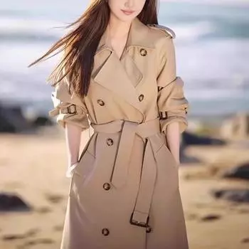 Куртка-ветровка цвета хаки для женщин, весна и осень, новая куртка средней длины для девочек в британском стиле XS