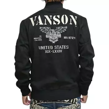 Куртка военная мотоциклетная с начесом [Banson] NVSZ-2416 MA-1 мужская (JP, Алфавит, XL, Черный) чёрный