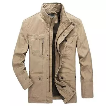 Куртка высокого качества, мужская военная весенне-осенняя армейская куртка, однотонная хлопковая мужская куртка M