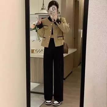 Куртка Xiaoxiangfeng женская новая осень и зима 2024 корейская весна и осень знаменитость маленький короткий топ S