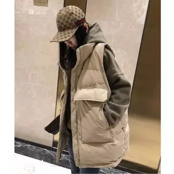 Куртка женская осенне-зимняя новая корейская версия свободные плечи иностранная утолщенная лошадь клипса для ношения жилет S