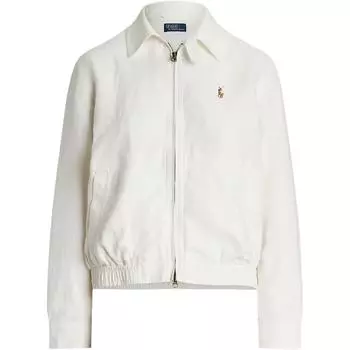 Куртка женская Polo Ralph Lauren с логотипом на молнии, свободного кроя, с длинным рукавом, белая 100006862 L