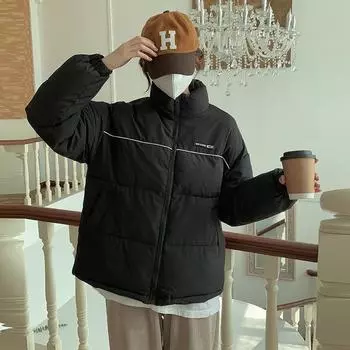 Куртка женская свободная тонкая куртка-хлеб Куртка на хлопковой подкладке S чёрный