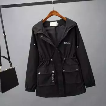 Куртка женская верхняя часть новая модная универсальная повседневная весенняя женская одежда женский студенческий тренчкот женский S [recommended 80-47.5 kg]