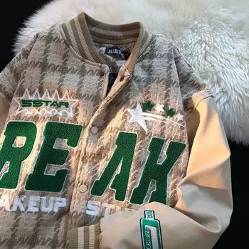 Куртка женская, весенне-осенняя, свободная в клетку, повседневная, удобная джинсовая куртка, свободная куртка на пуговицах M чёрный