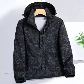 Куртка женская водонепроницаемая ветровка легкая дождевая куртка с карманами упаковываемая дождевик для женщин с капюшоном L