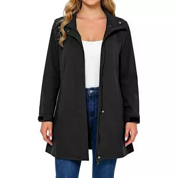 Куртка женская водонепроницаемая ветровка легкая дождевая куртка с карманами упаковываемая дождевик для женщин с капюшоном M