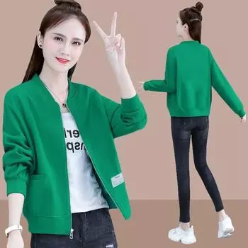 Куртка женская, женский свитер больших размеров, женская короткая весенне-осенняя свободная и тонкая модная куртка-кардиган XXXL чёрный