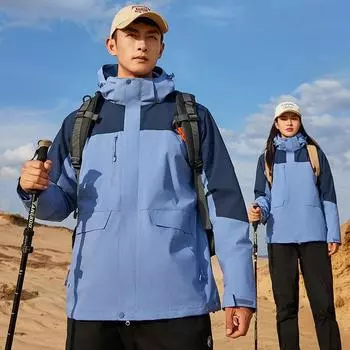 Куртки для активного отдыха для мужчин и женщин, три в одном, ветро- и водонепроницаемые куртки, бархатная одежда для походов на молнии YKK S