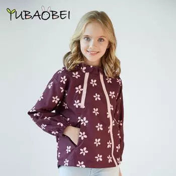 Куртки для девочек и мальчиков, детские ветровки с двойными молниями, детская одежда, модные принты, пальто с капюшоном для малышей 110 розовый