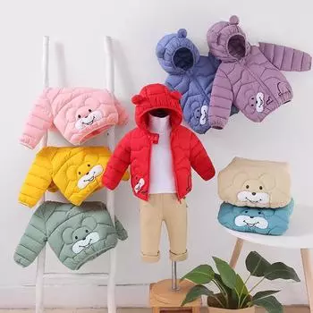 Куртки для мальчиков Детские пуховики для мальчиков и девочек для младенцев и малышей 100 чёрный