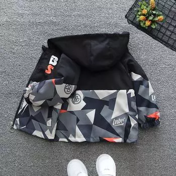 Куртки для мальчиков Весенние и осенние модели Детские повседневные ветровки Куртки Детская одежда 160 серый