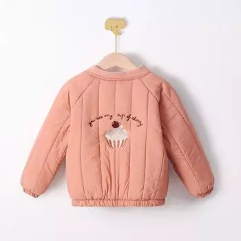 Куртки для малышей, мальчиков и девочек, зимние, осенние, с длинным рукавом, с вышивкой, из флиса и хлопка, детские пальто, верхняя одежда, детская одежда 140cm красный