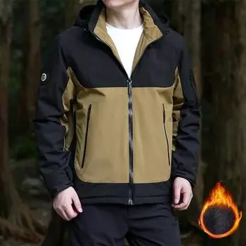 Куртки для мужчин и женщин на осень и зиму, а также бархатные и утепленные куртки, свободная пара, внешний капюшон, клипса M