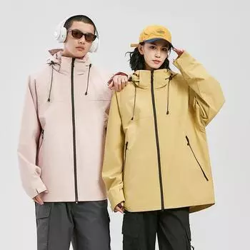 Куртки для мужчин и женщин, однослойные куртки Hard Shell для пар, весенние и осенние трехслойные ветро- и водонепроницаемые куртки для активного отдыха. S