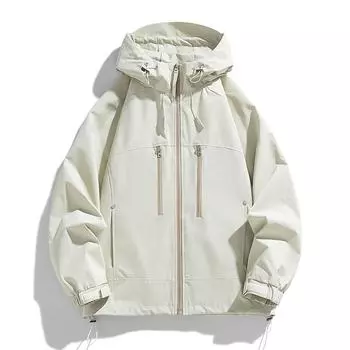 Куртки для мужчин и женщин, весна и осень, уличные, с капюшоном, водонепроницаемые, свободные, универсальные, куртки для пар, куртки для мужчин S