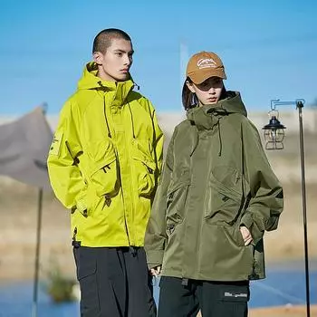 Куртки для мужчин, куртки в японском стиле для работы на открытом воздухе, ветровки, парные топы с капюшоном, модные бренды для мужчин M