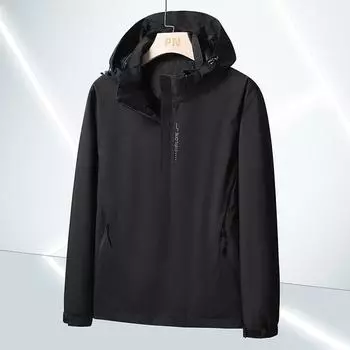 Куртки для пар Весна и Осень Повседневная однослойная куртка для пробивания отверстий Трендовая одежда для активного отдыха Ветрозащитная Водонепроницаемая Свободная спортивная одежда для кемпинга Альпинизма M