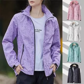 Куртки для женщин осень-зима плюс размер повседневное водонепроницаемое тонкое легкое пальто с капюшоном ветровка на молнии 4XL белый