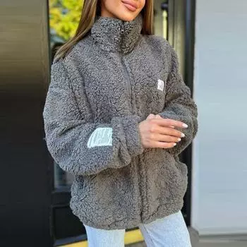 Куртки для женщин Повседневные топы с длинным рукавом на пуговицах в клетку Осенние куртки Женские куртки с длинным рукавом Толстовка Повседневная верхняя одежда Пальто с карманами S чёрный